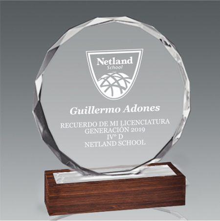 Galvano Cristal con Base de Madera BLAS 51 - Imagen 2