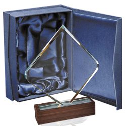 Galvano Cristal con Base de Madera BLAS 52