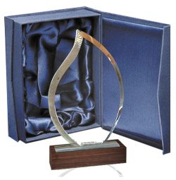 Galvano Cristal con Base de Madera BLAS 55