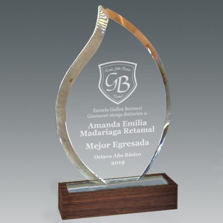 Galvano Cristal con Base de Madera BLAS 55 - Imagen 2