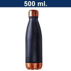 Botella Acero Inoxidable Térmica Encobrizada Negra M55