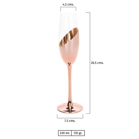 Set de 4 Copas Champagne Encobrizadas M85 - Imagen 6