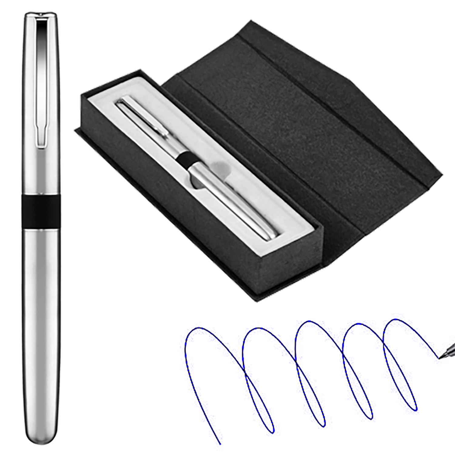 Roller plateado con estuche B60